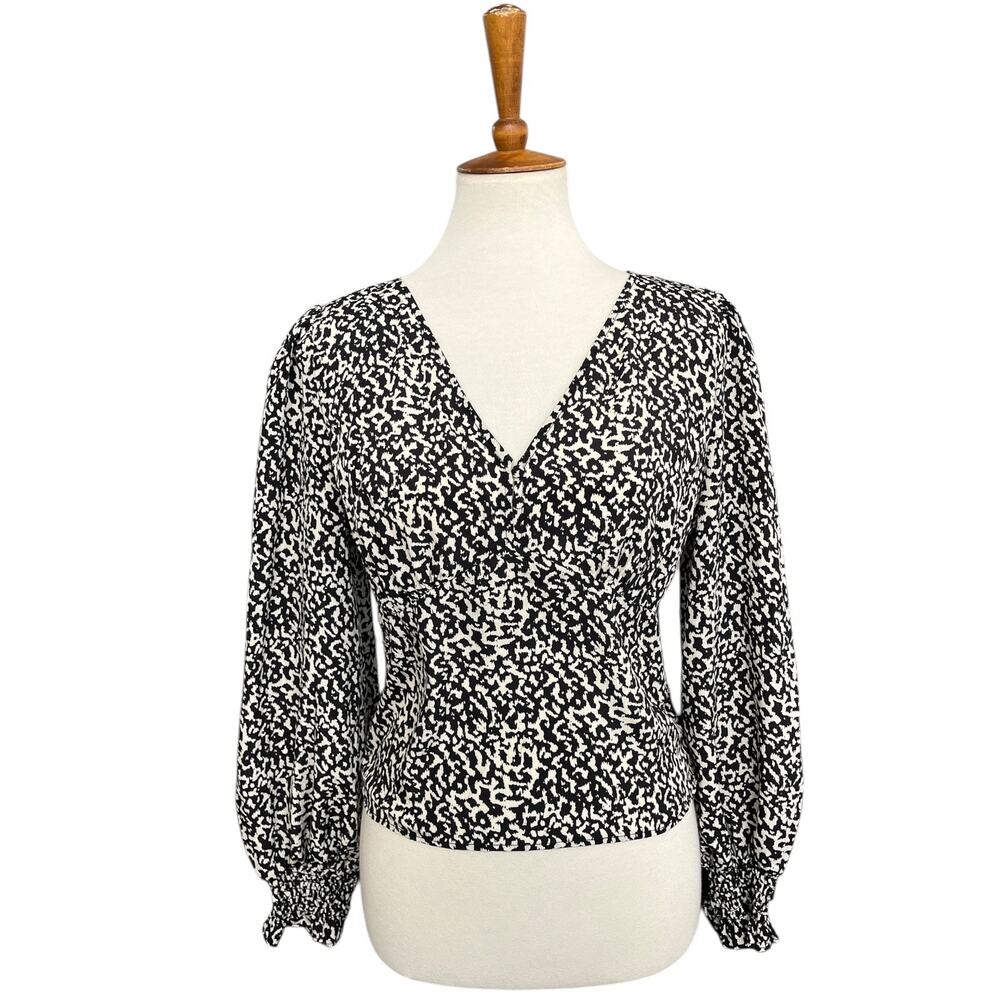 NWT Catherine Malandrino Long Sleeve Animal Print Style Blouse Size Medium